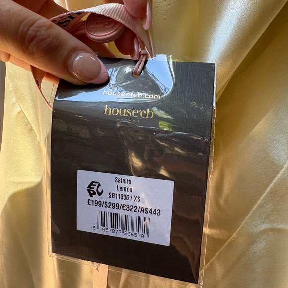 House of CB Safaira Buttermilk Satin Draped Cowl Neck Maxi Dress Size XS NWT! - Picture 9 of 11